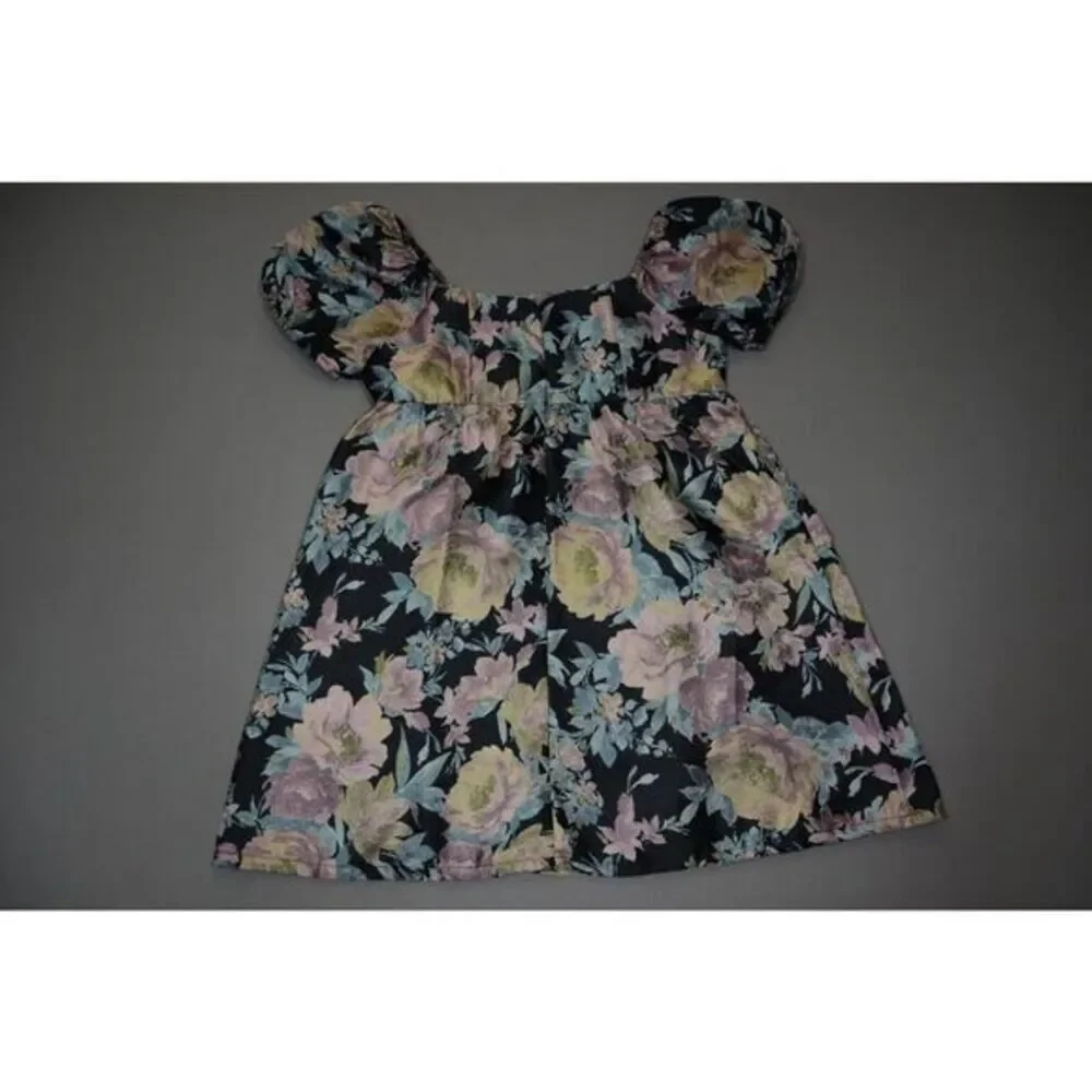 Aqua Girl Black, Pink‎ and Yellow Floral Dress Size XL 14/16